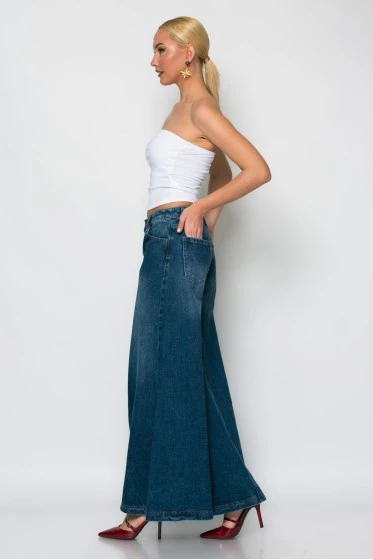 Jean super flare μπλε σκούρο