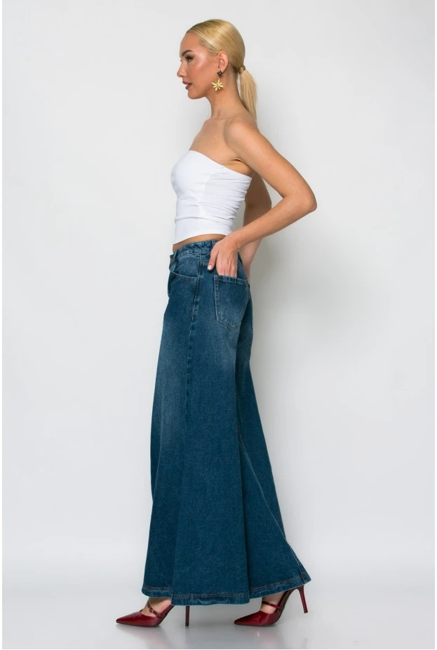 Jean super flare μπλε σκούρο