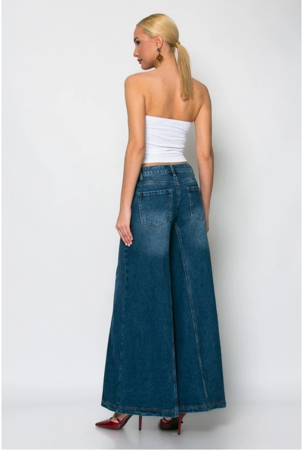 Jean super flare μπλε σκούρο
