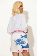 Σόρτς με print fish and love λευκο