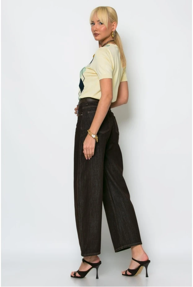 Jean balloon fit καφέ