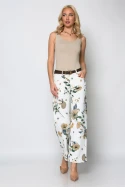 Jean floral low rise κρεμ