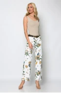 Jean floral low rise κρεμ