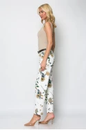 Jean floral low rise κρεμ