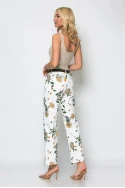 Jean floral low rise κρεμ