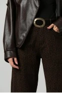 Jean baggy loose fit leopard print καφέ