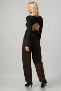 Jean baggy loose fit leopard print καφέ