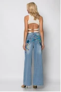 Jean handpainted παντελόνα μπλε