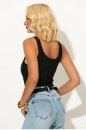 Jean straight leg με λεοπάρ ρεβέρ μπλε