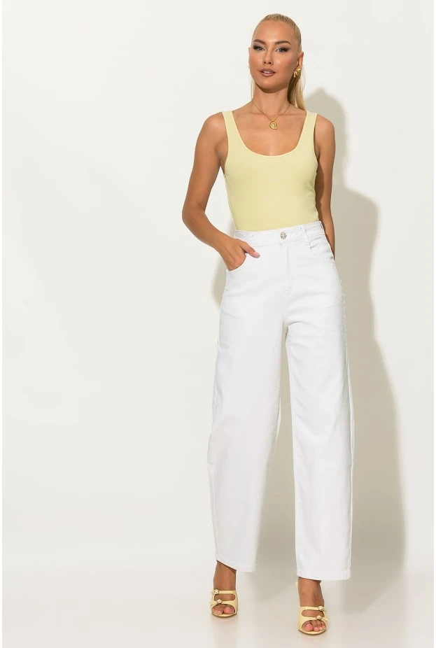 Jean straight leg λευκό