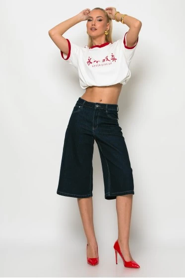 Jean βερμούδα baggy μπλε ντένιμ