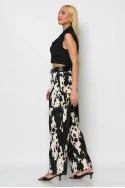 Jean cargo barrel cow print μπεζ