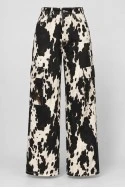 Jean cargo barrel cow print μπεζ