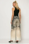 Jean loose fit animal print μπεζ
