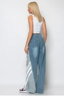 Jean loose fit με υφασμάτινη λεπτομέρεια στο πλάι γκρι