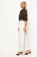 Jean wide leg me strass λευκό