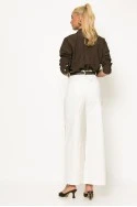 Jean wide leg me strass λευκό