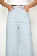 Jean wide leg me strass σιέλ