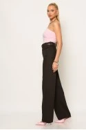 Jean wide leg καφέ