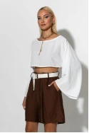 Βερμούδα με zipper ζώνη καφέ Βερμούδα με zipper ζώνη καφέ