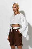Βερμούδα με zipper ζώνη καφέ Βερμούδα με zipper ζώνη καφέ