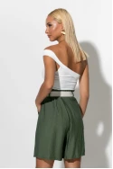 Βερμούδα με zipper ζώνη χακί Βερμούδα με zipper ζώνη χακί