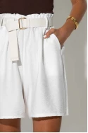 Βερμούδα με zipper ζώνη λευκό