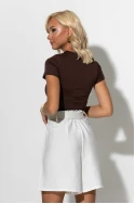 Βερμούδα με zipper ζώνη λευκό