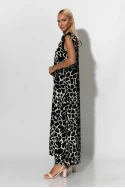 Ολόσωμη φόρμα με βολάν στα μανίκια giraffe print μαύρο Ολόσωμη φόρμα με βολάν στα μανίκια giraffe print μαύρο