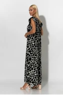 Ολόσωμη φόρμα με βολάν στα μανίκια giraffe print μαύρο Ολόσωμη φόρμα με βολάν στα μανίκια giraffe print μαύρο