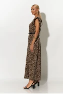 Ολόσωμη φόρμα με βολάν στα μανίκια leopard print μπεζ Ολόσωμη φόρμα με βολάν στα μανίκια leopard print μπεζ