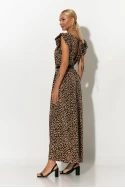 Ολόσωμη φόρμα με βολάν στα μανίκια leopard print μπεζ Ολόσωμη φόρμα με βολάν στα μανίκια leopard print μπεζ