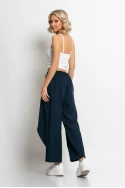 Παντελόνι φάκελος loose fit με κουμπί μπλε navy