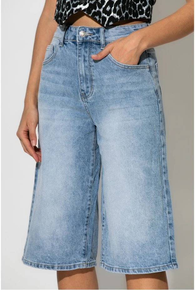 Jean push up βερμούδα μπλε