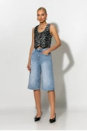 Jean push up βερμούδα μπλε 