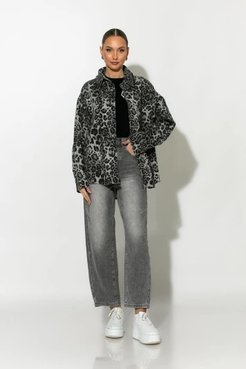 Baggy jean mom fit ανθρακί