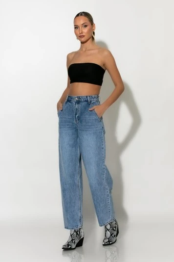 Baggy jean carrot μπλε