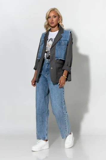 Baggy jean carrot μπλε