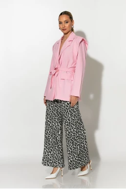 Wide leg jean leopard print μαύρο