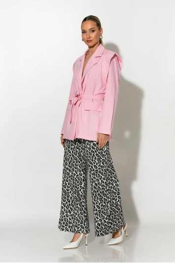 Wide leg jean leopard print μαύρο