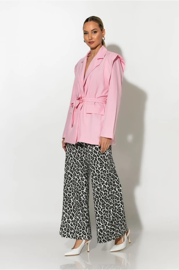 Wide leg jean leopard print μαύρο Wide leg jean leopard print μαύρο