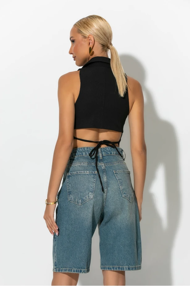 Jean loose βερμούδα μπλε Jean loose βερμούδα μπλε