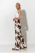 Παντελόνα cow print με ρίγες στο πλάι καφέ