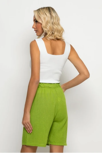 Βερμούδα με λινό apple green