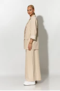 Σετ blazer και παντελόνα με ζώνη μπεζ Σετ blazer και παντελόνα με ζώνη μπεζ