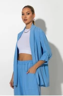 Σετ baggy παντελόνι και blazer σιέλ Σετ baggy παντελόνι και blazer σιέλ