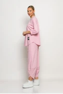 Σετ baggy παντελόνι και oversized μπλούζα ροζ