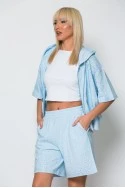 Σετ jacket κοντομάνικο και σορτς με στρας σιέλ