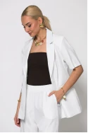 Σετ παντελόνα και κοντομάνικο blazer λευκό