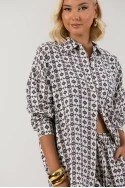 Σετ πουκαμίσα και σόρτς εμπριμέ μπλε